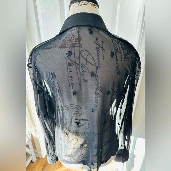 Topshop Women’s Black Sheer Blouse - Picture 11 of 11